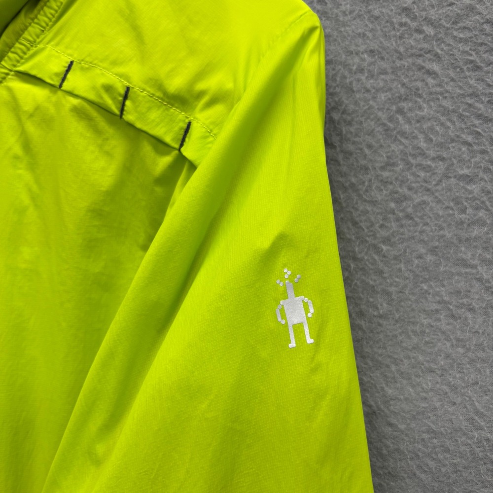 Smartwool Merino Sport Ultra Light Hooded Jacket Lime Green Windbreaker Mens M - Picture 3 of 16